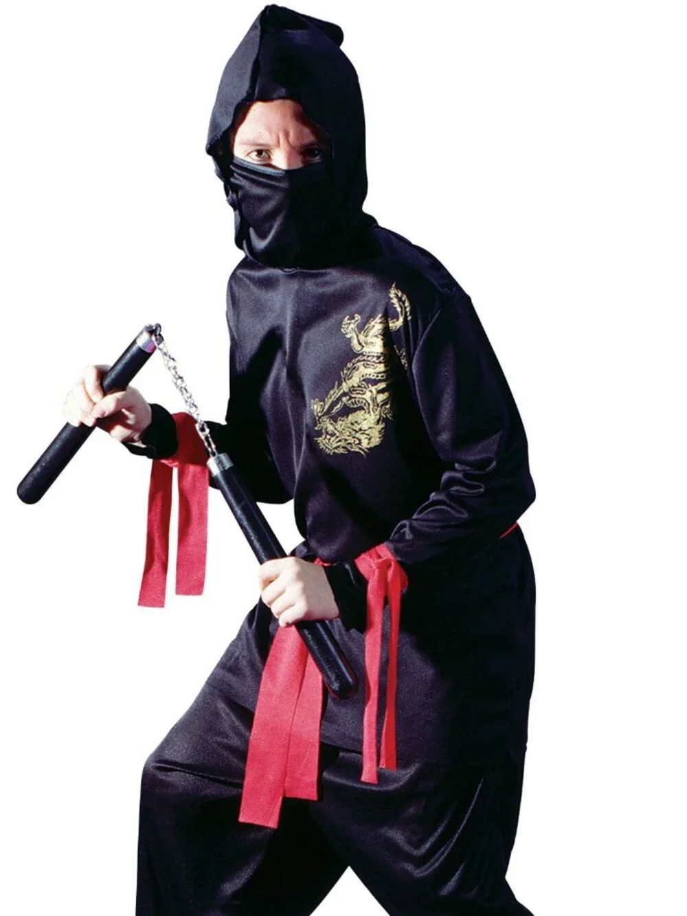 Fun World Black Ninja Kids Costume S M L Halloween Dragon